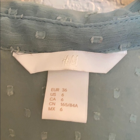 H&M Sheer Mint Blouse - Picture 2 of 4